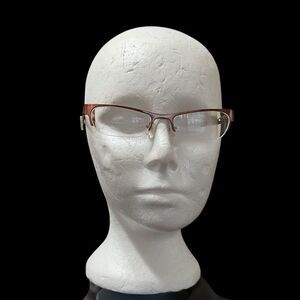 Jai Kudo TA1461 T03 Titanium Copper color Rectangular Half Rim RX Eyeglasses.
